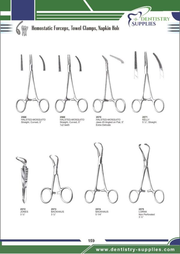 Haemostatic Forceps, Towel Clamps,Napkin Holders