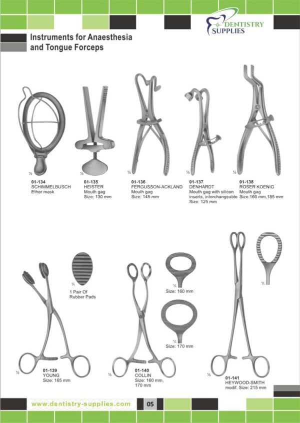 Instruments For Anarsthesia And Tongue Forceps