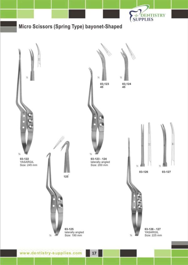 Micro Scissors [Spring Type] Bayonet Shaped