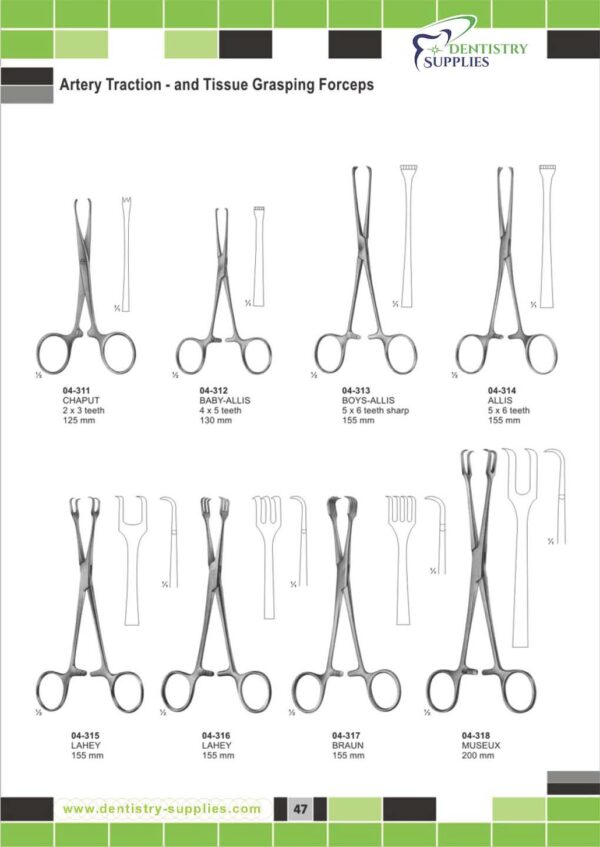 Artery Traction-and Tissue Grasping Forceps