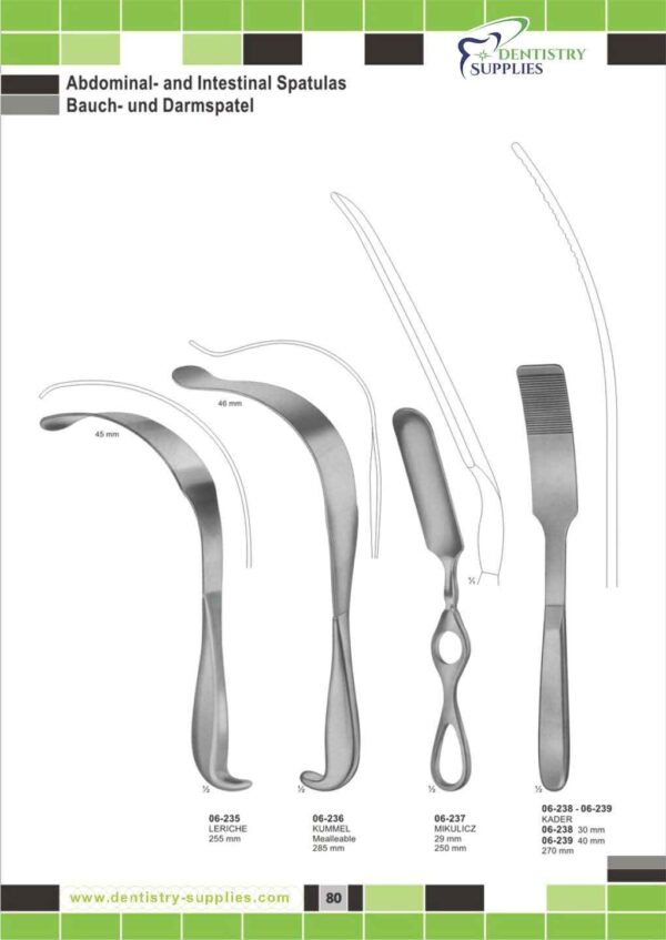 Abdominal And Intestinal Spatulas Bauch- And Darmspatel