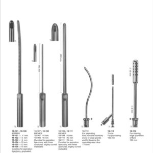 Vacuum Curettes For Aspiration Lipectomy, Suction Instruments